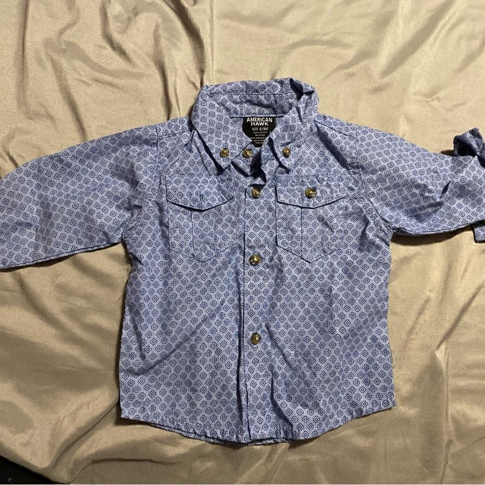 American Hawk 6-9 Month Baby Boy Button Up